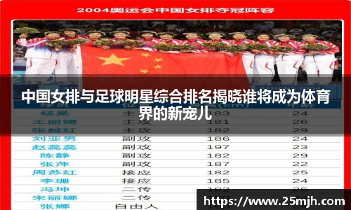 中国女排与足球明星综合排名揭晓谁将成为体育界的新宠儿